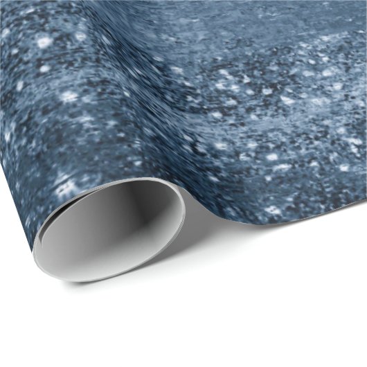 Glitzy Folie | Navy Blue Dark Faux Glitter Sparkle Cadeaupapier (Rol Hoek)