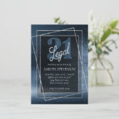 Glitzy Folie | Navy Blue Faux Glitter 21 en Legal Kaart (Staand voorkant)