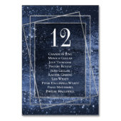 Glitzy Folie | Navy Blue Faux Glitter Gastnamen Kaart (Achterkant)