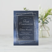 Glitzy Folie | Navy Blue Glitter Eerste Communie Kaart (Staand voorkant)