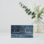 Glitzy Folie | Navy Blue Sparkle Liefde en Bedankt Informatiekaartje (Staand voorkant)