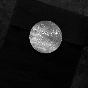 Glitzy Folie   Platinum Silver Faux Shine Bedankt Ronde Sticker