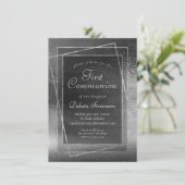 Glitzy Folie | Platinum Silver Shine 1e Communie Kaart (Staand voorkant)