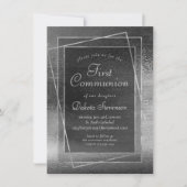 Glitzy Folie | Platinum Silver Shine 1e Communie Kaart (Voorkant)