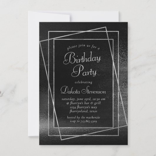 Glitzy Folie | Platinum Zilver Faux Chrome Shimmer Kaart (Voorkant)