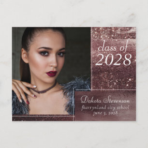 Glitzy Folie   Roos Gold Blush Afstudeerder Foto D Briefkaart