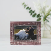 Glitzy Folie | Roos Gold Mauve Pink Foto Dank u Briefkaart (Staand voorkant)