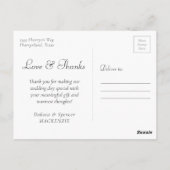 Glitzy Folie | Roos Gold Mauve Pink Foto Dank u Briefkaart (Achterkant)