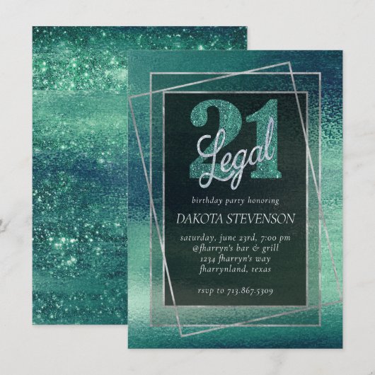 Glitzy Folie | Seafoam Iridescent 21 en Legal Kaart (Voorkant / Achterkant)