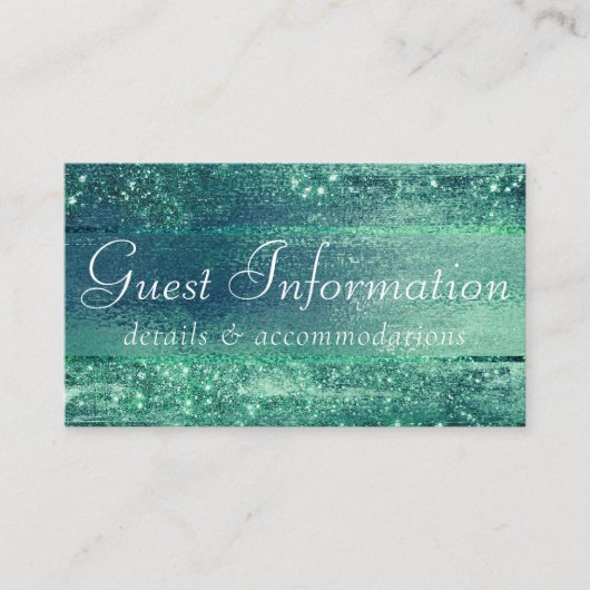 Glitzy Folie | Seafoam Iridescent Green Gasteninfo Informatiekaartje (Voorkant)