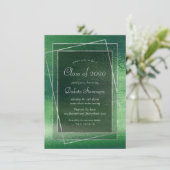 Glitzy Folie | Shamrock Green Sparkle Afstuderen Kaart (Staand voorkant)