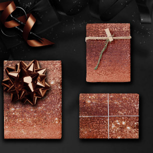 Glitzy Folie   Terracotta Stof Oranje Nep Glans Inpakpapier Vel