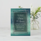 Glitzy Folie | Zeeschuim Green Aqua Faux Shimmer Kaart (Staand voorkant)