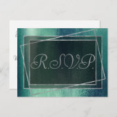 Glitzy Folie | Zeeschuim Green Aqua Faux Sparkle R Uitnodiging Briefkaart (Voorkant / Achterkant)