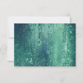 Glitzy Folie | Zeeschuim Green Faux Metallic Spark RSVP Kaartje (Achterkant)