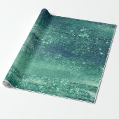 Glitzy Folie | Zeeschuim iriserende groene faux gl Cadeaupapier (Uitgerold)