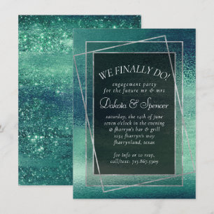 Glitzy Folie Zeevruchten Green Aqua Verloving Di Kaart