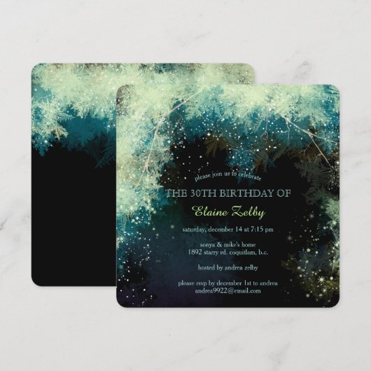 Glitzy Forest 30ste verjaardagsfeestje Kaart (Voorkant / Achterkant)