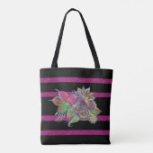 Glitzy Fuchsia Black, persoonlijk Tote Bag (Achterkant)
