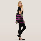 Glitzy Fuchsia Black, persoonlijk Tote Bag (Op model)
