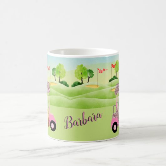 Glitzy Fun Golf Cart Course Personaliseer de Mok v (Center)