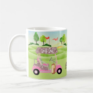 Glitzy Fun Golf Cart Course Personaliseer de Mok v