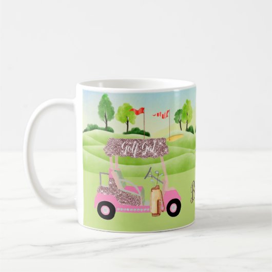 Glitzy Fun Golf Cart Course Personaliseer de Mok v (Links)
