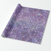 Glitzy Girly Glam Paarse Sparkle Glitter Cadeaupapier (Uitgerold)