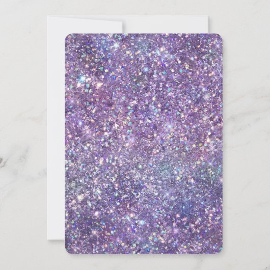 Glitzy Girly Glam Paarse Sparkle Glitter Kaart (Achterkant)