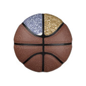 Glitzy Girly Gold Paarse Glitter Basketbal (Rechts)