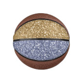 Glitzy Girly Gold Paarse Glitter Basketbal (Voorkant)