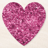 Glitzy Girly Pink Glitter Verjaardag Kartonnen Onderzetters (Voorkant)