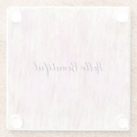 Glitzy Girly Pink Gold Glitter Glazen Onderzetter (Achterkant)