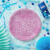 Glitzy Girly Pink Luipaard Print Papieren Bordje (Feest)