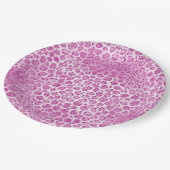 Glitzy Girly Pink Luipaard Print Papieren Bordje (Gekanteld)