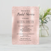 Glitzy Glam Blush Roze Glitter Vrijgezellenfeest Kaart (Staand voorkant)