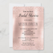 Glitzy Glam Blush Roze Glitter Vrijgezellenfeest Kaart (Voorkant)