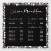 Glitzy Glam Business Prijslijst Glas Raamsticker (Vel)