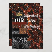 Glitzy Glam Gifts Animal Print Party Uitnodiging (Voorkant / Achterkant)