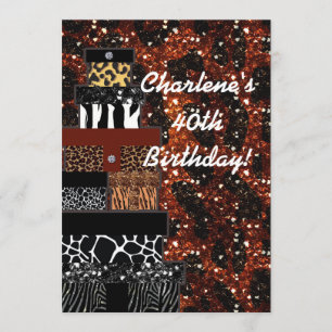Glitzy Glam Gifts Animal Print Party Uitnodiging