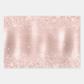 Glitzy Glam Girly Blush Roze Glitter Bruiloft Inpakpapier Vel (Voorkant)