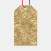 Glitzy Glam Glitter Zebra afdrukken Cadeaulabel (Achterkant)