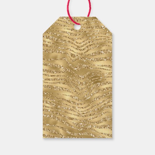 Glitzy Glam Glitter Zebra afdrukken Cadeaulabel (Achterkant)