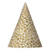 Glitzy Glam Gold Blush Glitter Leopard Feesthoedjes (Links)