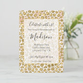 Glitzy Glam Gold Blush Glitter Leopard Print Kaart (Staand voorkant)