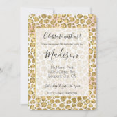 Glitzy Glam Gold Blush Glitter Leopard Print Kaart (Voorkant)