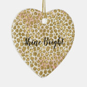 Glitzy Glam Gold Blush Glitter Leopard Print Keramisch Ornament (Rechts)