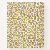 Glitzy Glam Gold Blush Glitter Leopard Print       Notitieboek (Achterkant)