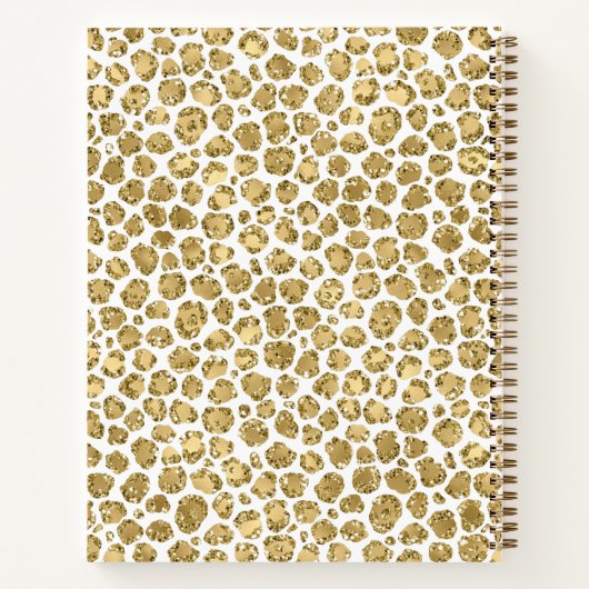 Glitzy Glam Gold Blush Glitter Leopard Print       Notitieboek (Achterkant)