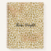 Glitzy Glam Gold Blush Glitter Leopard Print       Notitieboek (Voorkant)